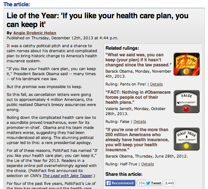 Politifact 2013