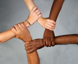 racism hands united equality