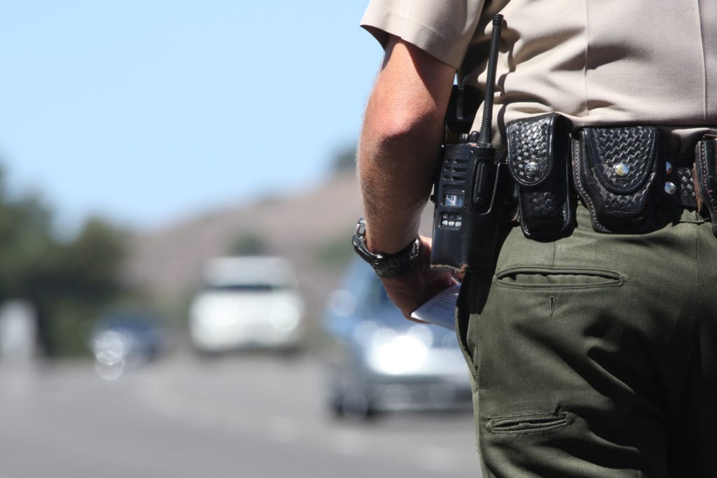 Police Officer On Road